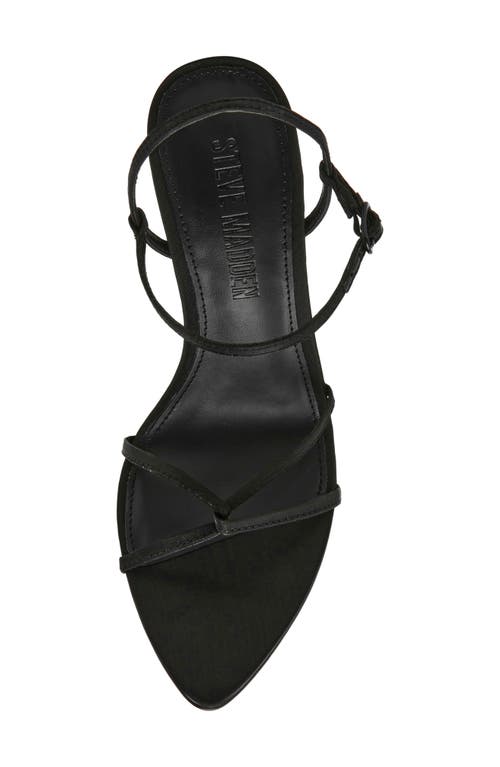 Shop Steve Madden Stellina Ankle Strap Sandal In Black Satin