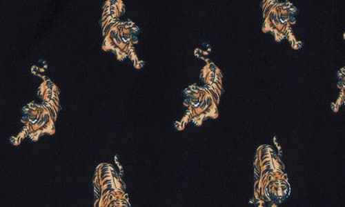 Shop Public Art Tiger Print Swim Shorts In Black