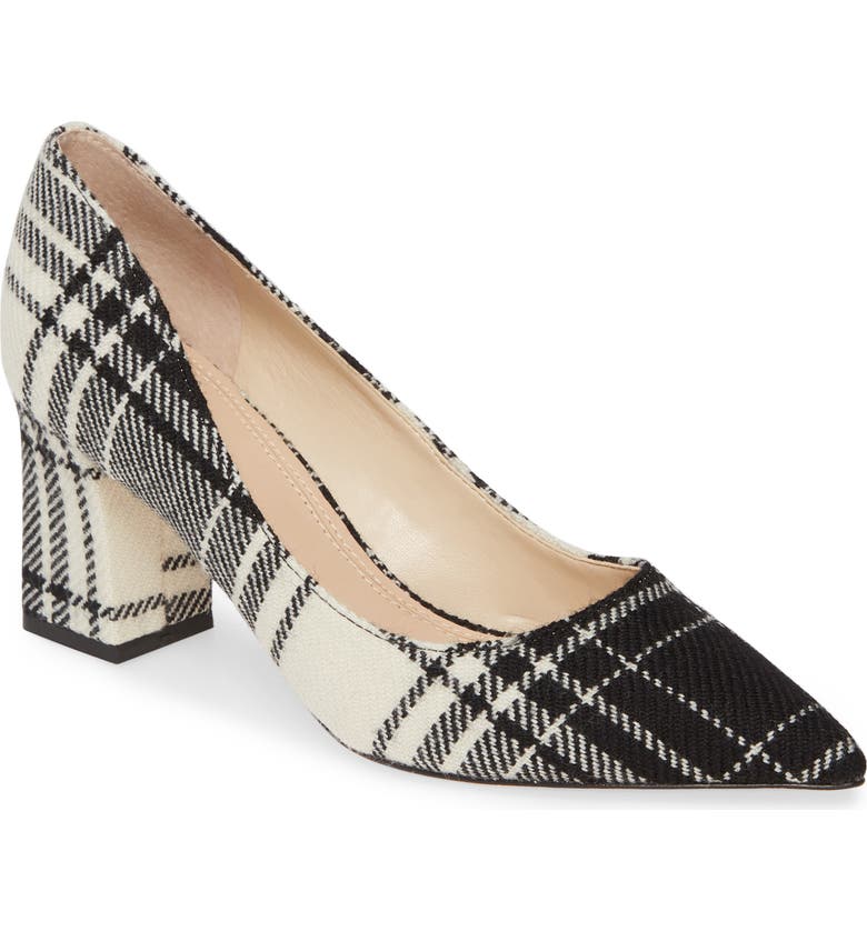 MARC FISHER LTD 'Zala' Pump, Main, color, BLACK AND WHITE FABRIC