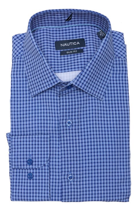 Nautica Men's Short Sleeve Plaid Button Down Shirt Cameo Blue (W81150) –  Rafaelos