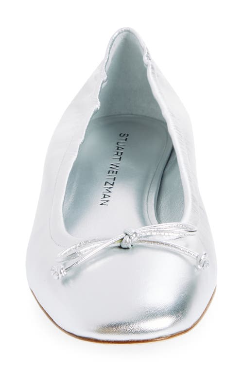 Shop Stuart Weitzman Bria Ballet Flat In Silver