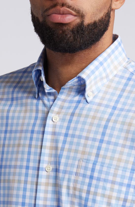 Shop Peter Millar Crown Lite Freeport Stretch Cotton Button-down Shirt In Blue Multi
