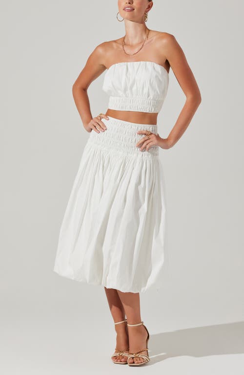 Shop Astr The Label Alani Strapless Cotton Blend Crop Top In White