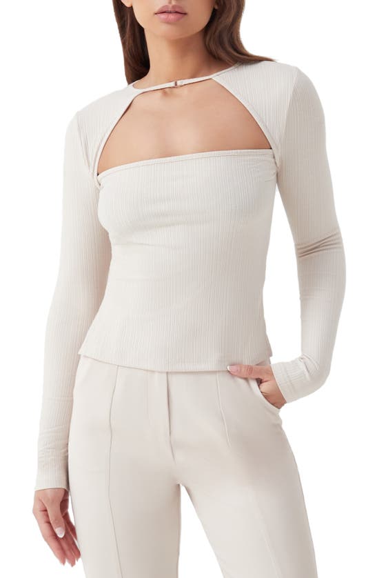 4TH & RECKLESS MYLA LONG SLEEVE CUTOUT RIB TOP 
