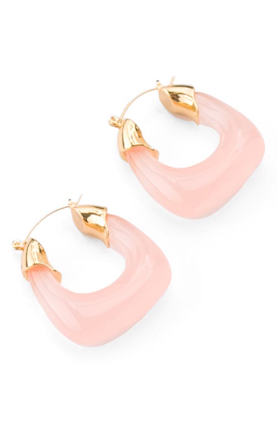 Nakamol Chicago Resin Hoop Earrings In Pink Gold