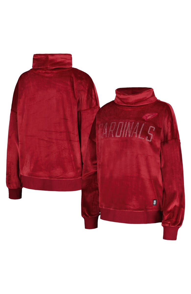 DKNY SPORT Women's DKNY Sport  Cardinal Arizona Cardinals Deliliah Rhinestone Funnel Neck Pullover Sweatshirt, Main, color, Cardinal