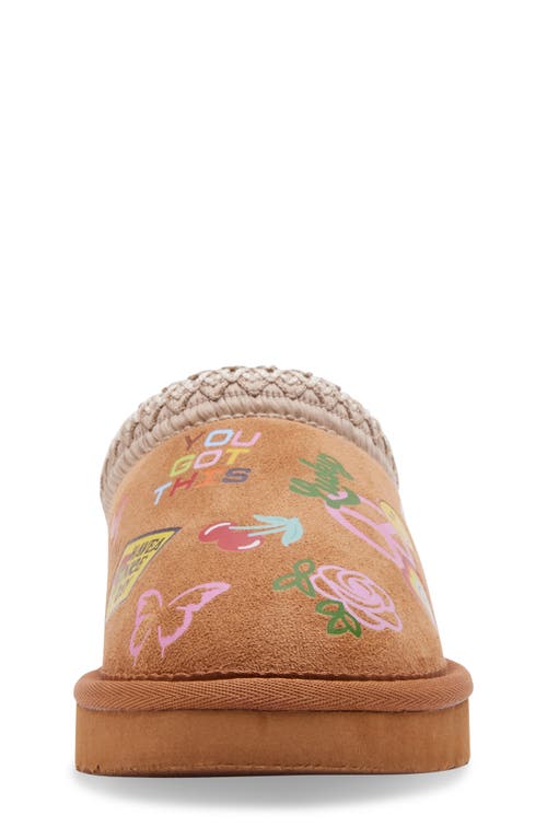 Steve Madden Kids' Jordye Faux Fur Clog Slipper In Cognac Multi