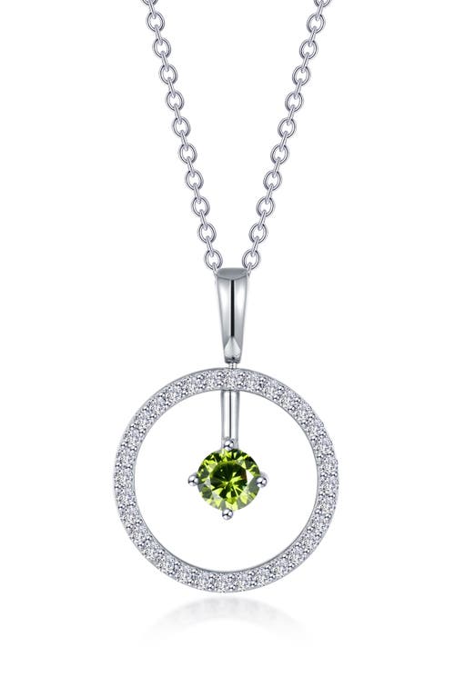 Lafonn Simulated Diamond Lab-created Birthstone Reversible Pendant Necklace In Green