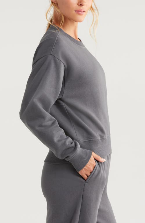 Shop Zella Cloud Fleece Sweatshirt In Grey Forged