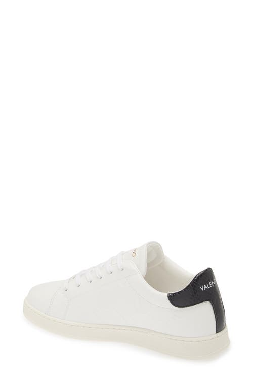 Valentino By Mario Valentino Sofia Vlogo Sneaker In White Black