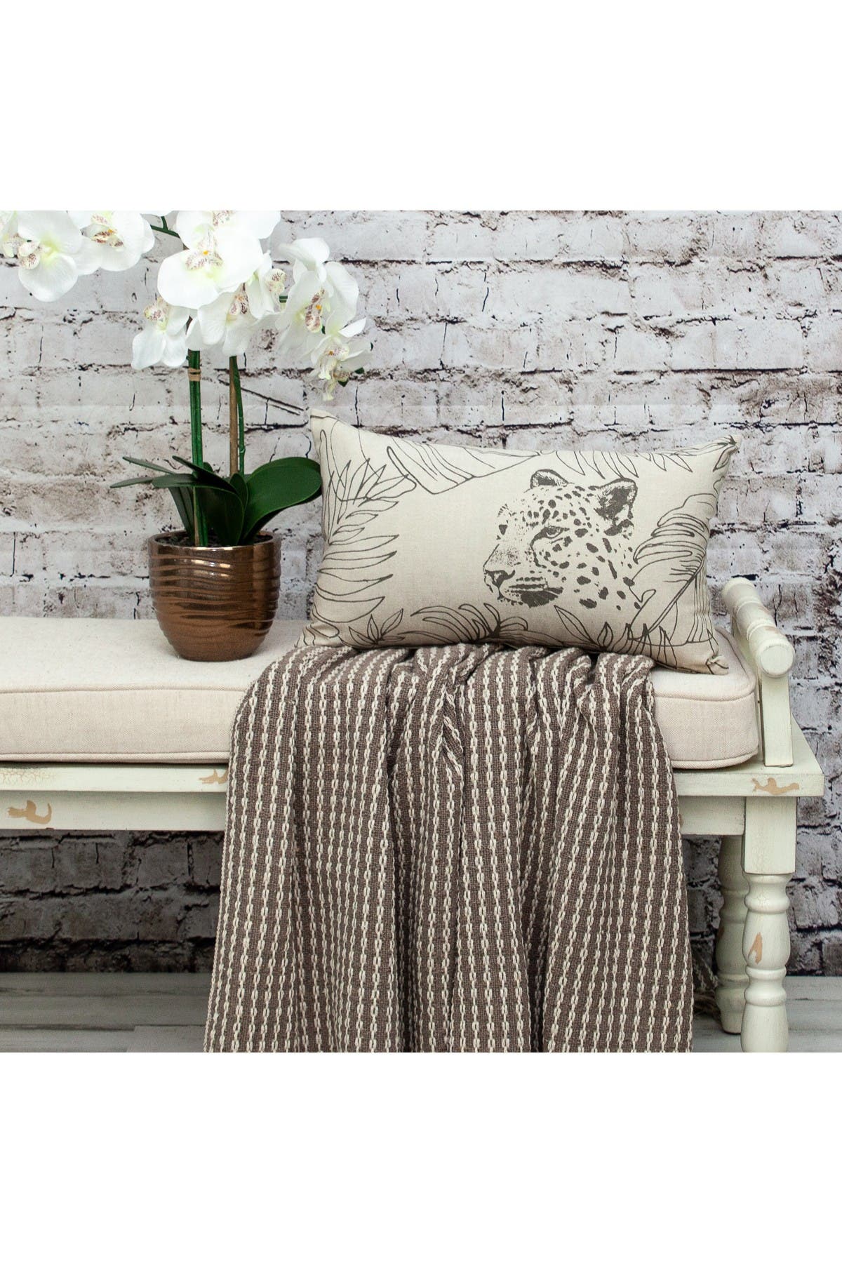 Parkland Collection Ursula Transitional Beige Throw Pillow