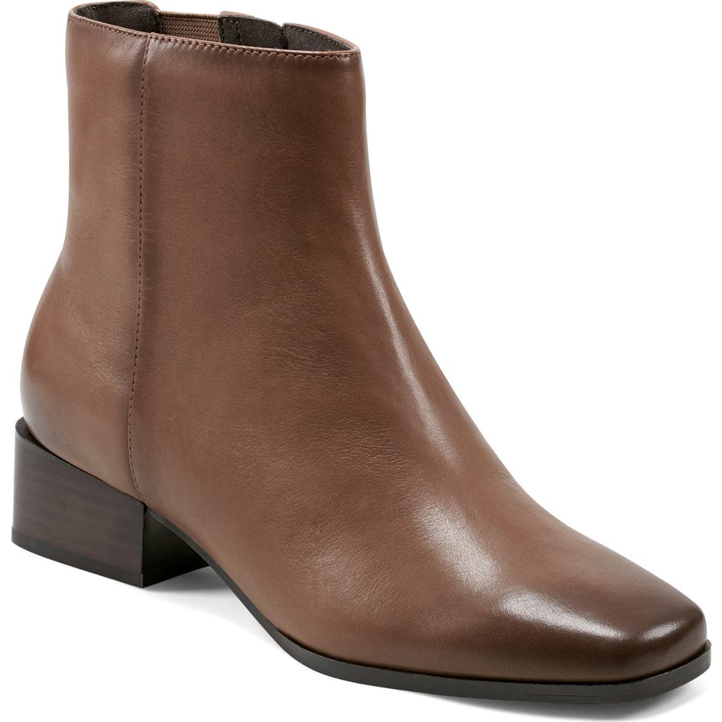 Easy Spirit Sidney Womens Zipper Leather Booties In Taupe