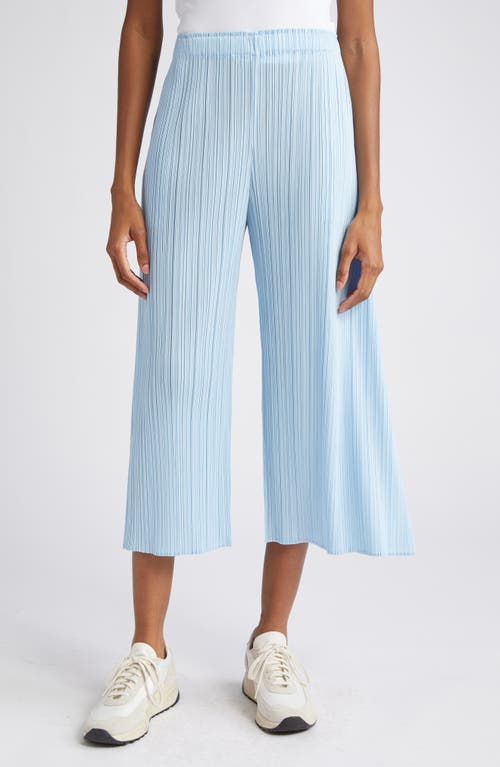 Pleats Please Issey Miyake Monthly Colors June Pleated Crop Pants in Pale Blue