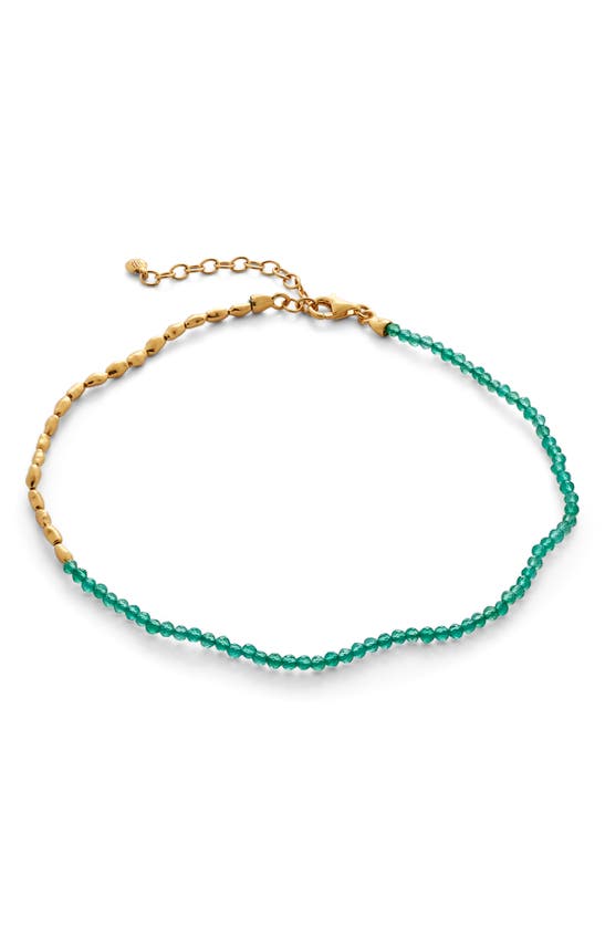 Monica Vinader Mini Nugget 18ct Yellow Gold-plated Vermeil Sterling-silver And Onyx Anklet In 18ct Gold Vermeil On Silver
