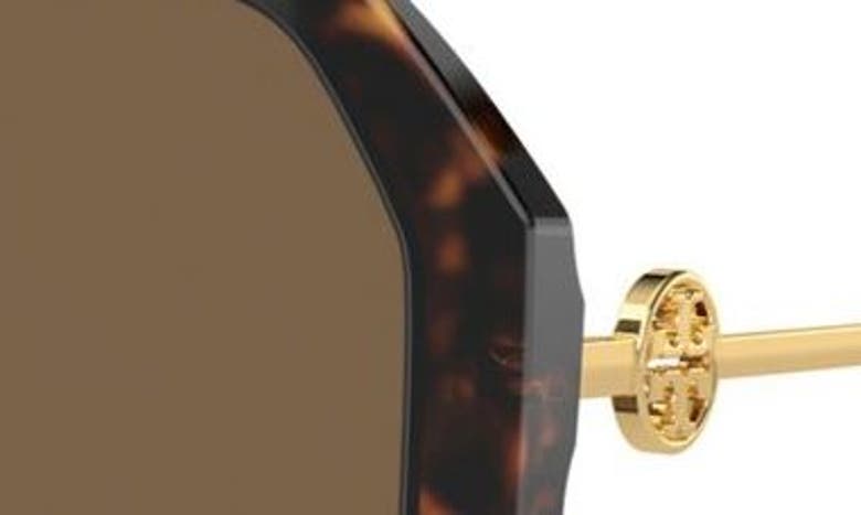 Tory Burch 57mm Irregular Sunglasses In Tortoise