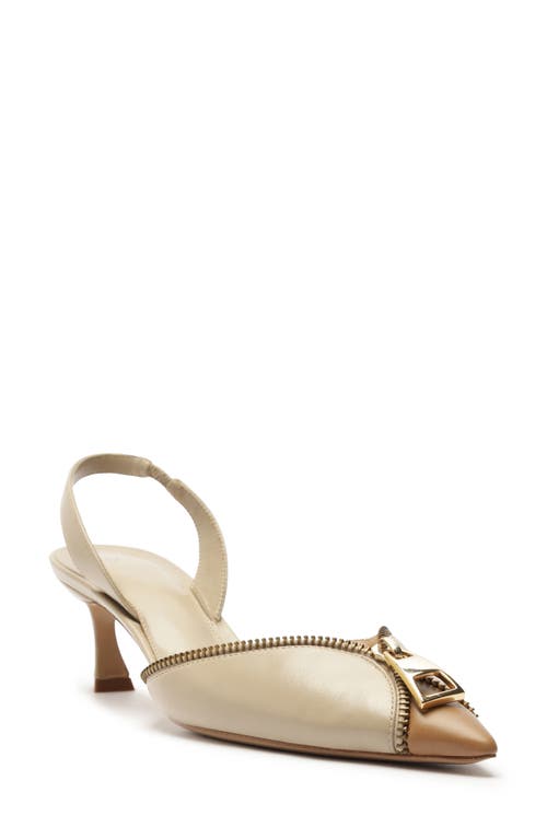 Shop Alexandre Birman Zoe Pointed Toe Slingback Pump In Cameo