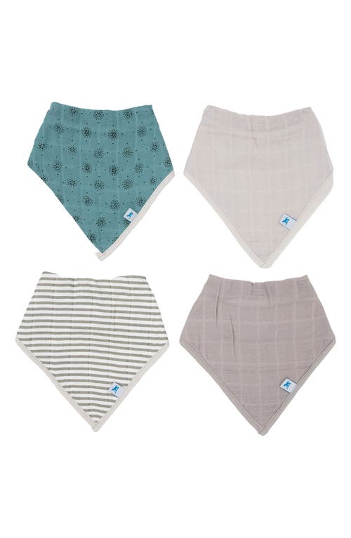Little Unicorn 4-pack Fleece & Cotton Muslin Bandana Bib In Wallflower