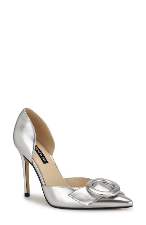 Shop Nine West Frolly Pointed Toe D'orsay Pump In Silver