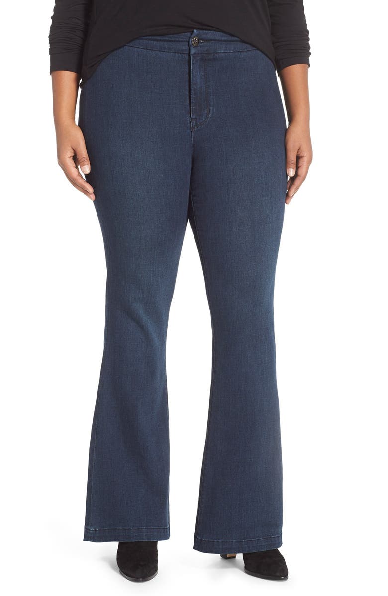 Melissa McCarthy Seven7 High Rise Flare Leg Jeans (Cape Cod) (Plus Size ...