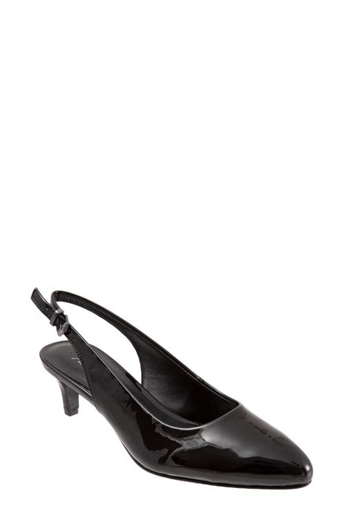 Trotters Keely Kitten Heel Slingback Pump Black Faux Patent Leather at Nordstrom,