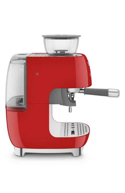 Shop Smeg Espresso Machine With Coffee Grinder In Red