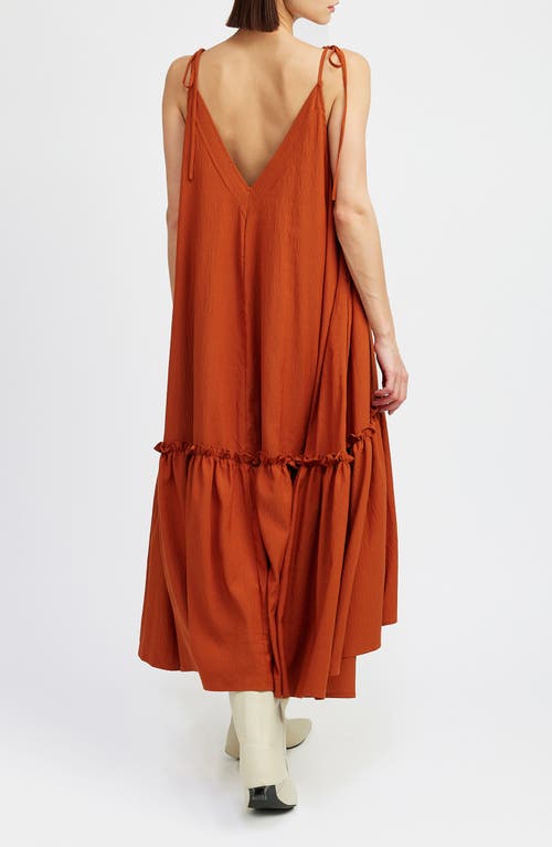 Shop En Saison Itzel Tiered Midi Dress In Sienna