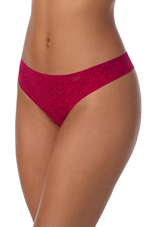 Shop Dkny Litewear Cut Anywhere Thong In Garnet Stone Print