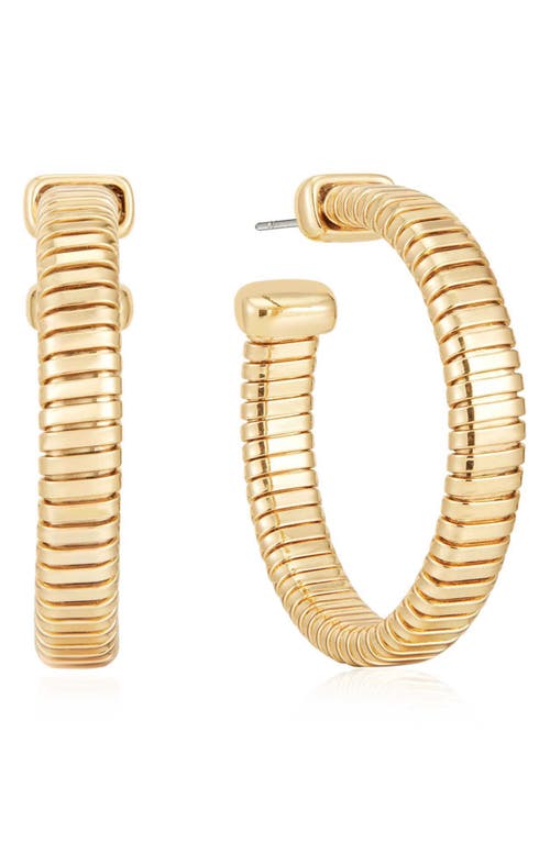 Shop Ettika Your Essential Flex Hoop Earrings In Gold