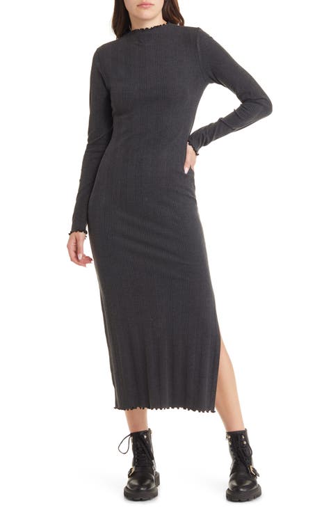 Lettuce Edge Long Sleeve Midi Dress