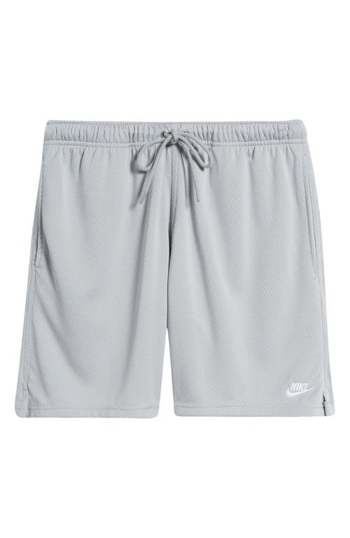 Shop Nike Club Flow Mesh Athletic Shorts In Light Smoke Grey/white