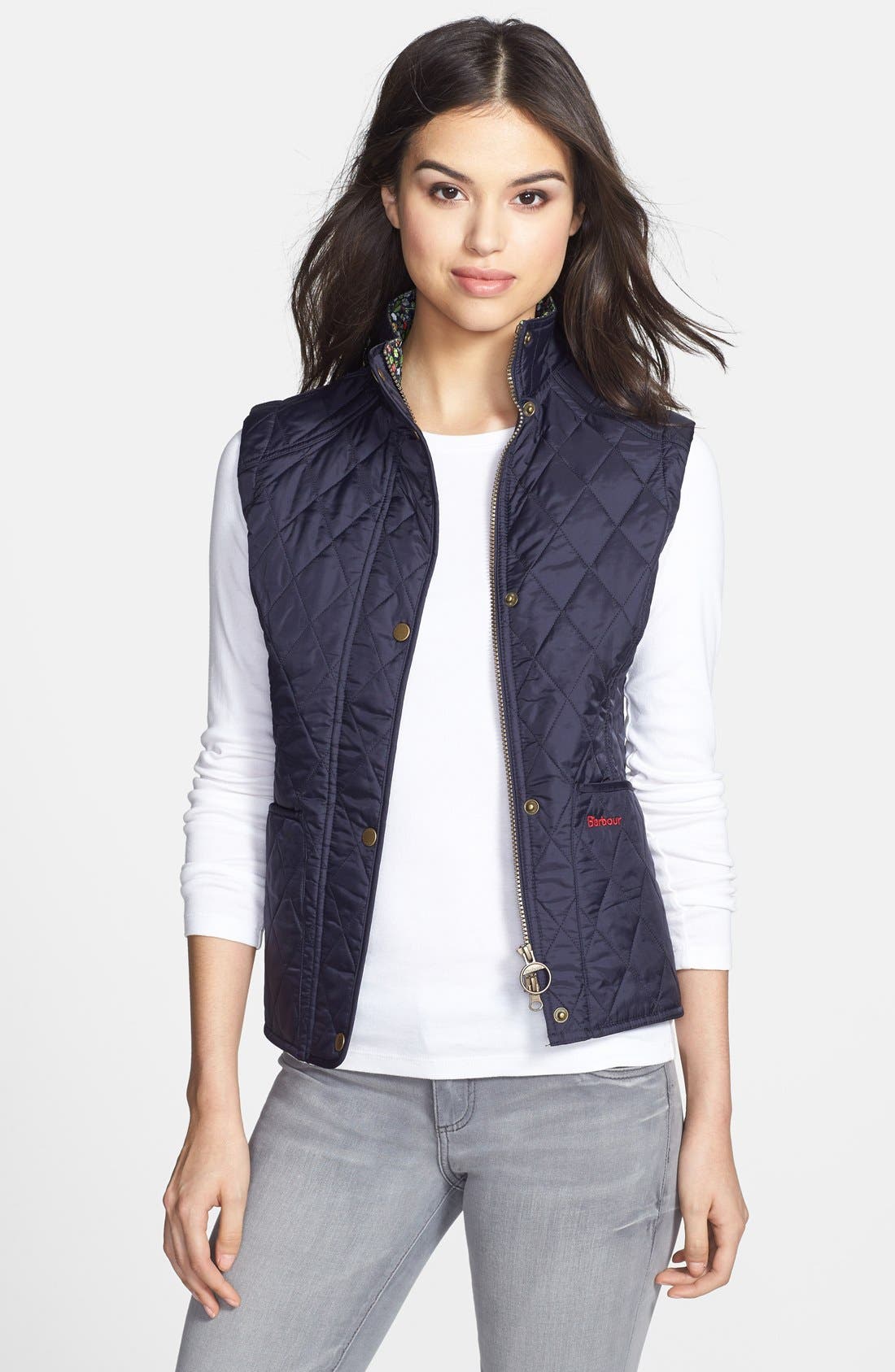 Barbour 'Summer Liddesdale' Print Lined Quilted Vest Nordstrom