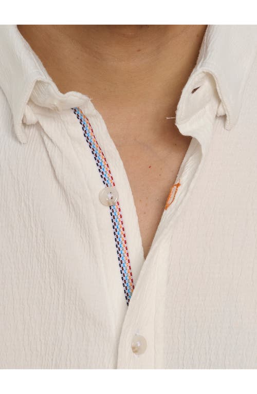 Robert Graham Hammond Tailored Fit Solid Textured Knit Button-up Shirt In White