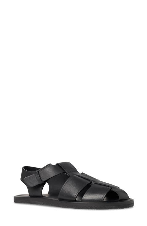 Leather thong sandals in black - The Row