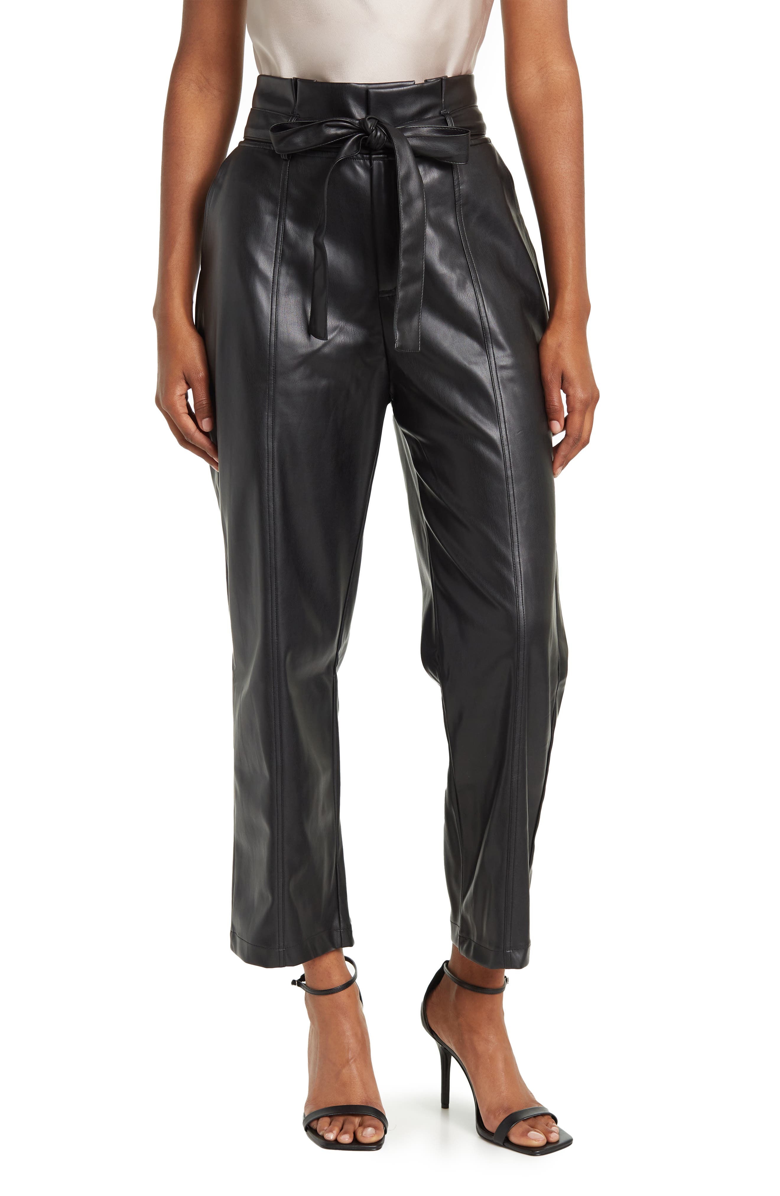 Lucy Paris Faux Leather Paperbag Waist 