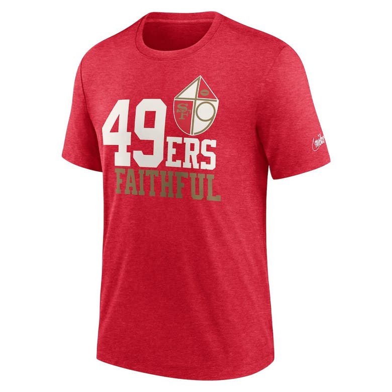 Women's Nike Heather Scarlet San Francisco 49ers Local Fashion Tri-Blend T-Shirt Size: Extra Small