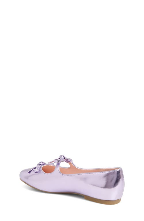 Shop Nordstrom Kids' Elodie Bow Flat In Purple Metallic