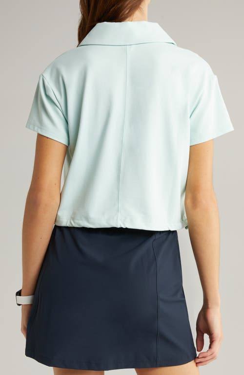 Shop Zella Replay Boxy Polo Tee In Green Glimmer