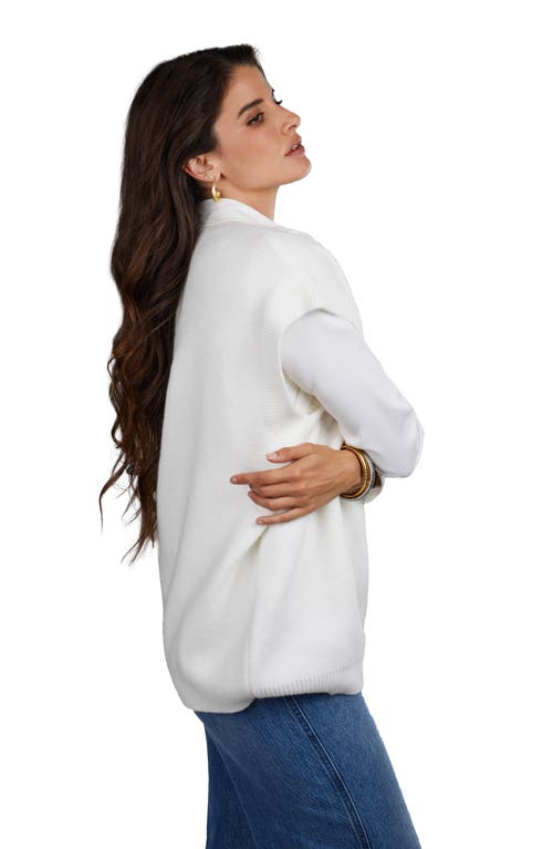Saachi Cotton Sweater Vest In White