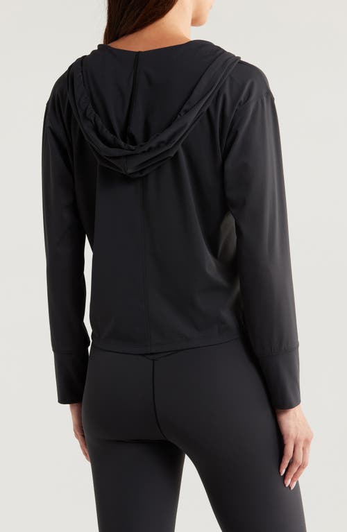 Shop Rhone Serene Stretch Nylon Hoodie In Black