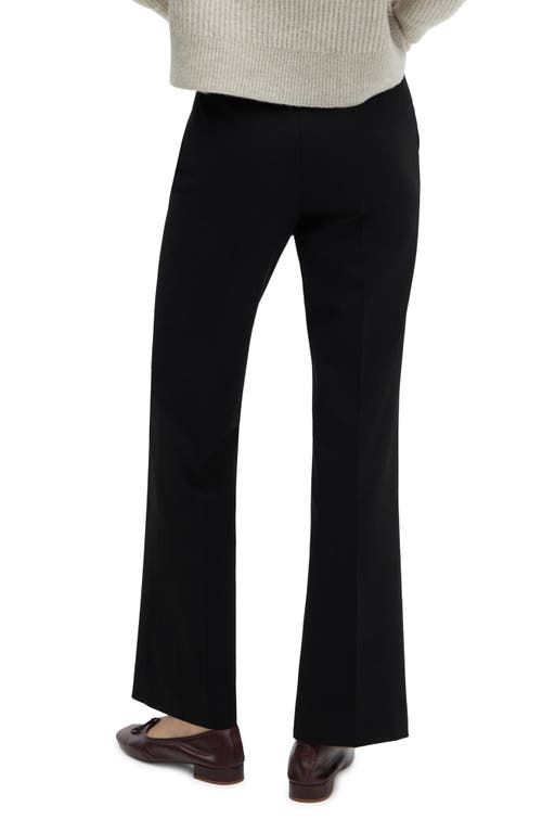 Shop Mango Stretch Wide Leg Pants In Black