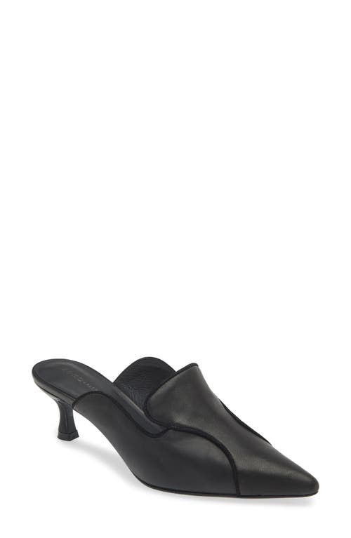 Shop Koko + Palenki Parker Pointed Toe Kitten Heel Mule In Black Leather