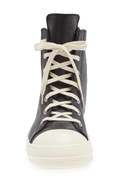 Shop Rick Owens Lido High Top Sneaker In Black/milk/milk