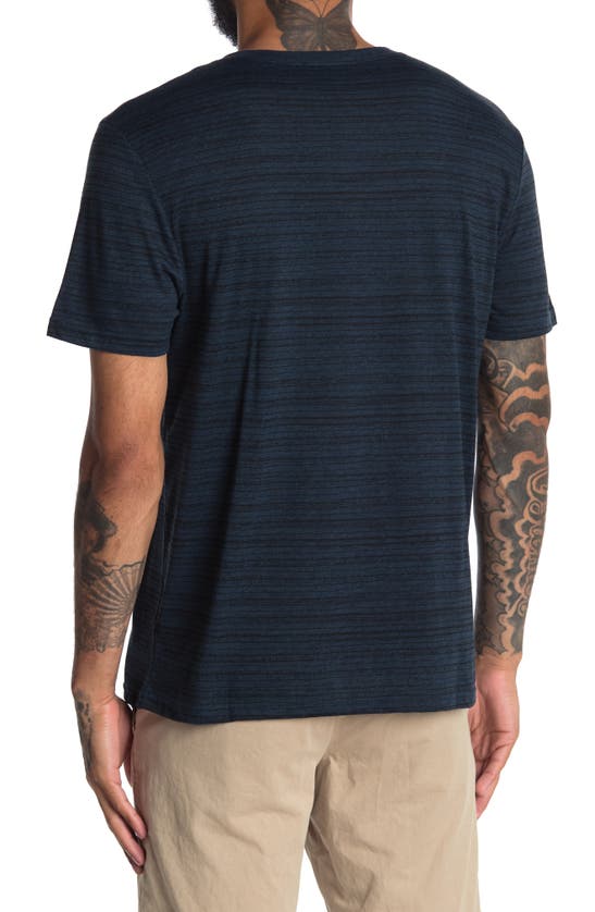 Shop Threads 4 Thought Stripe Print Short Sleeve Henley In Midnight