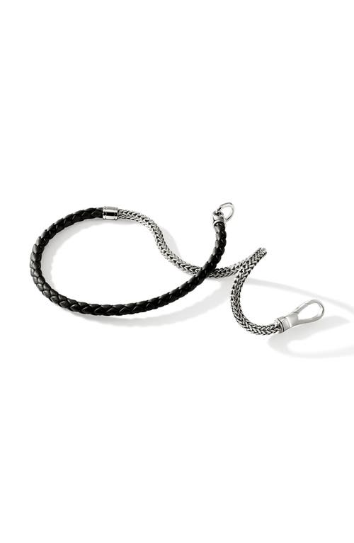 John Hardy Sterling Silver And Leather Wrap Bracelet In Silver