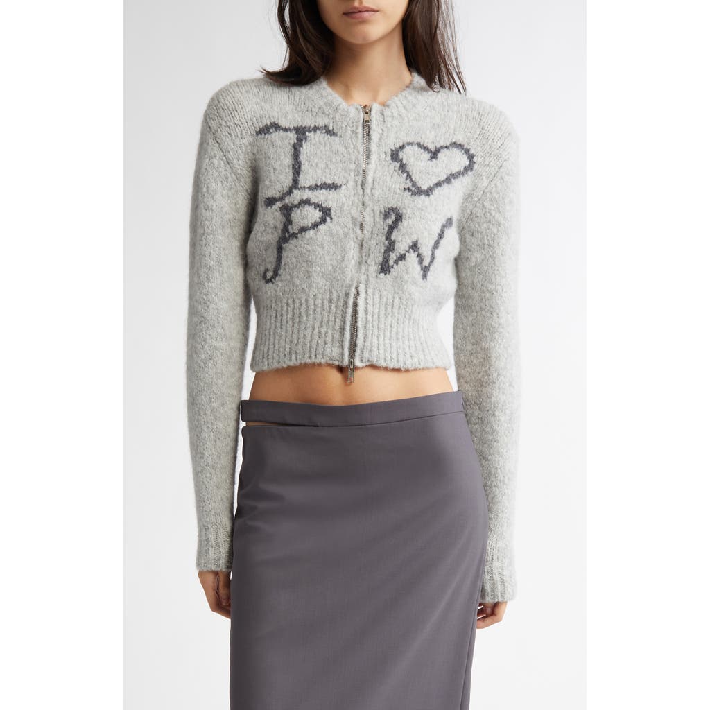 Paloma Wool Crush Full Zip Graphic Cardigan in Grey