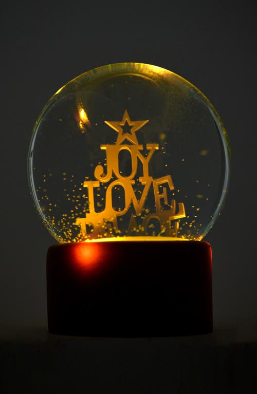 Shop Nordstrom Lighted Joy, Love & Peace Snow Globe In Natural Wood