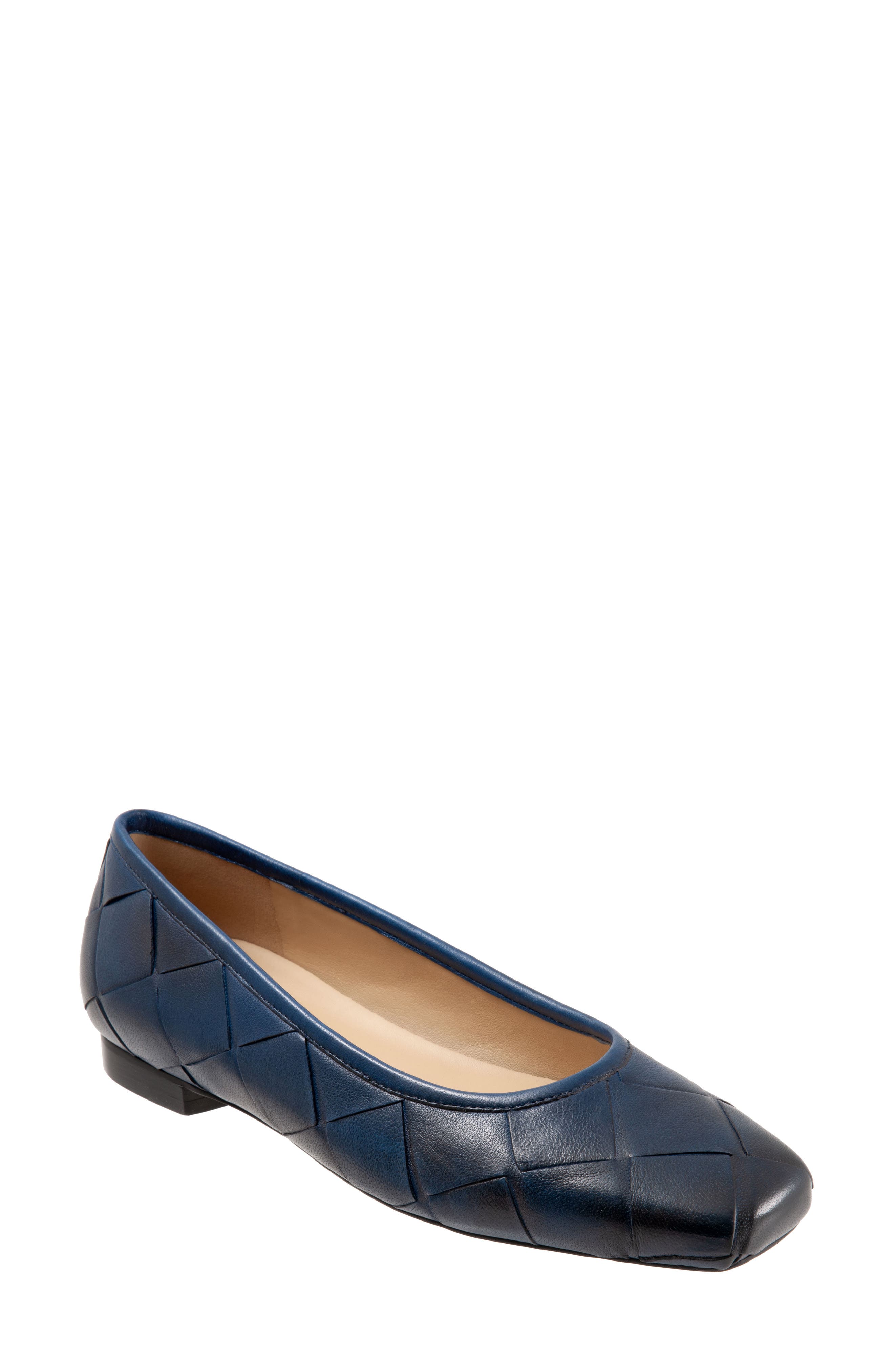 navy leather flats womens