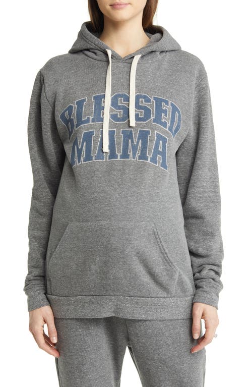 Bun Maternity Blessed Mama Maternity Graphic Hoodie in Heather Gray