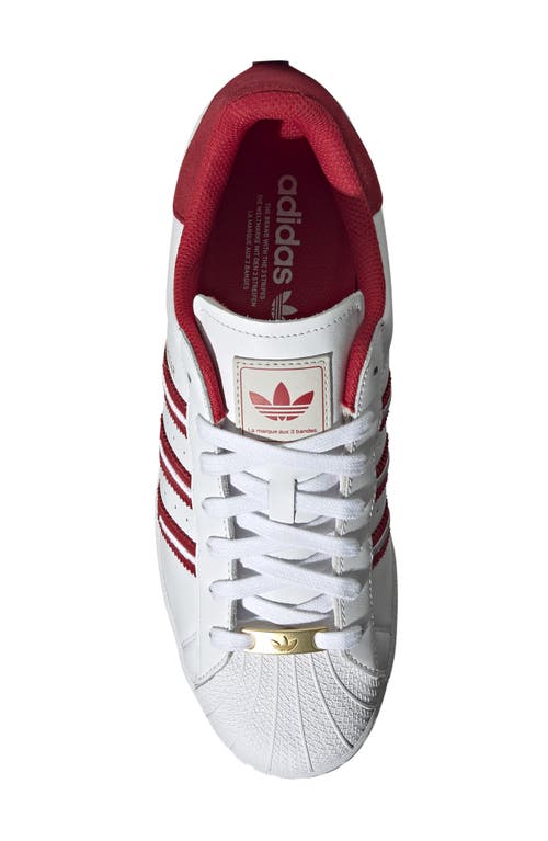 Shop Adidas Originals Adidas Superstar Sneaker In White/team Victory Red/grey