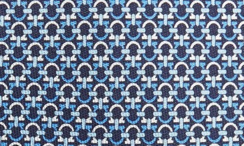 Shop Ferragamo Gancini Pattern Silk Tie In F.navy/azzurro